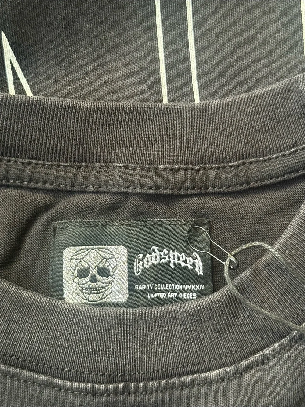 Black Godspeed Skeleton Playing Piano T-Shirt